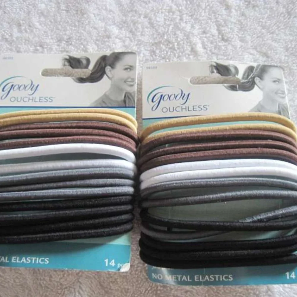 14 Goody Big Thick Fix Ouchless No Metal Hair Band Elastic Ponytailers Java Bean